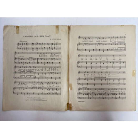 Vintage The Ragtime Soldier Man by Irving Berlin 1912 antique sheet music Jazz - Picture 5 of 12